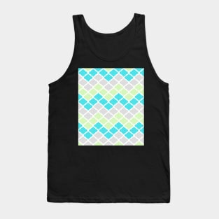 Quatrefoil Chevron Grey Mint Turquoise Blue Tank Top